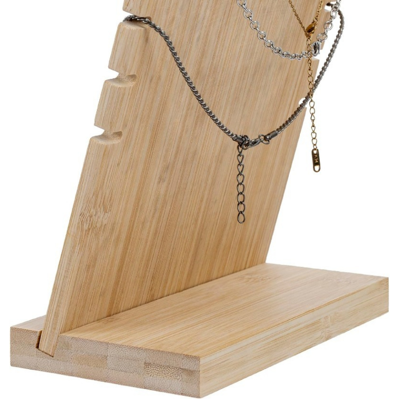 2pcs Wooden Diagonal Necklace Display Rack